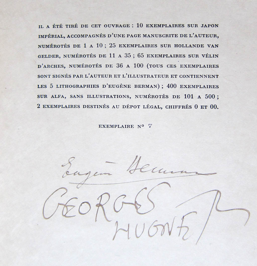 Georges Hugnet - Le Droit de Varech - 1930 livre d'artiste - tirage page detail